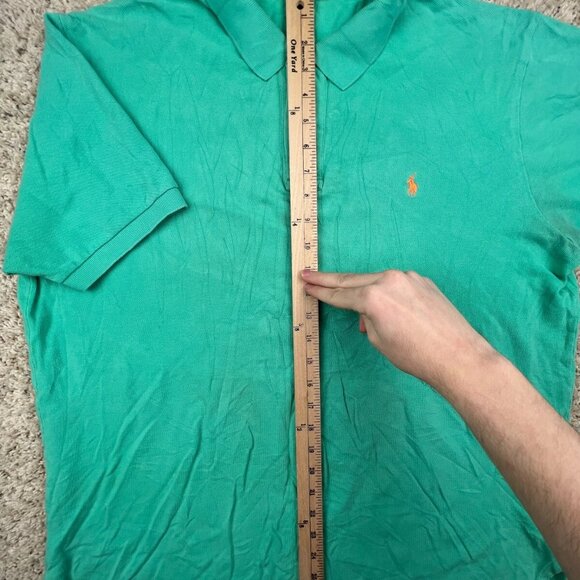 Polo Ralph Lauren Cotton Short Sleeve Polo Shirt w Pony Adult Size Large Green - Picture 3 of 11